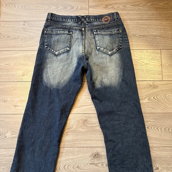 Y2K Faded Pinstriped Vintage Manfred Denim Relaxed Fit Jeans - Picture 3 of 6